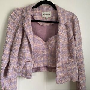 NWT Haute Monde 2-Piece Cropped Blazer & Tank Set